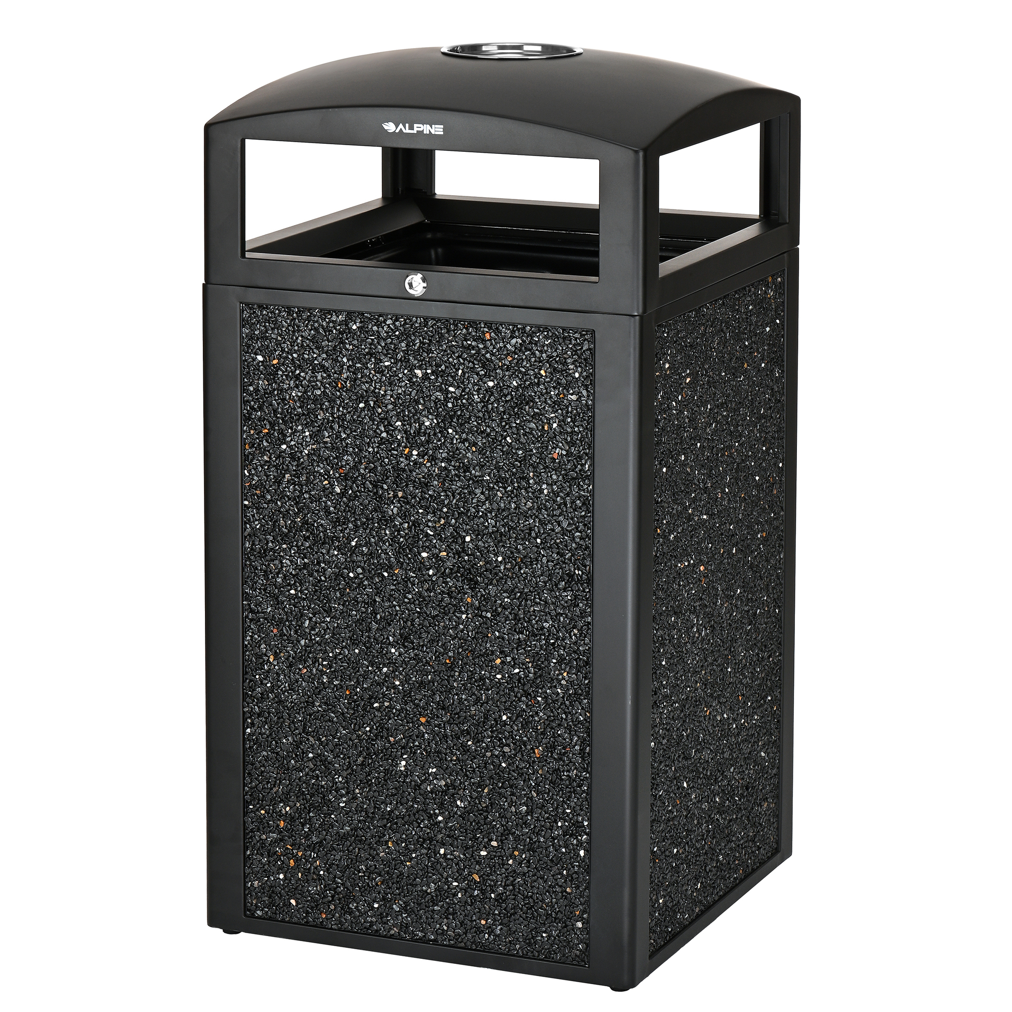 Alpine, 40-Gallon Outdoor Trash Can with Ashtray, Capacity 40 Gal, Model# ALP472-40-GRYS